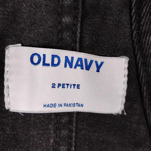 Old Navy Overall Size 2 Black Jack Denim Petite Distressed Adjustable Straps NWT - Picture 7 of 11